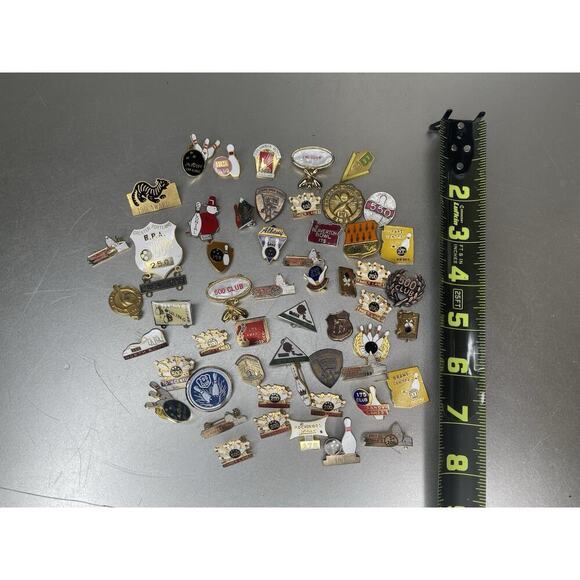 Vintage Lot Of 60+ Bowling Pins Hat Pins 200 Club 500 Club Made In Japan - Picture 4 of 6